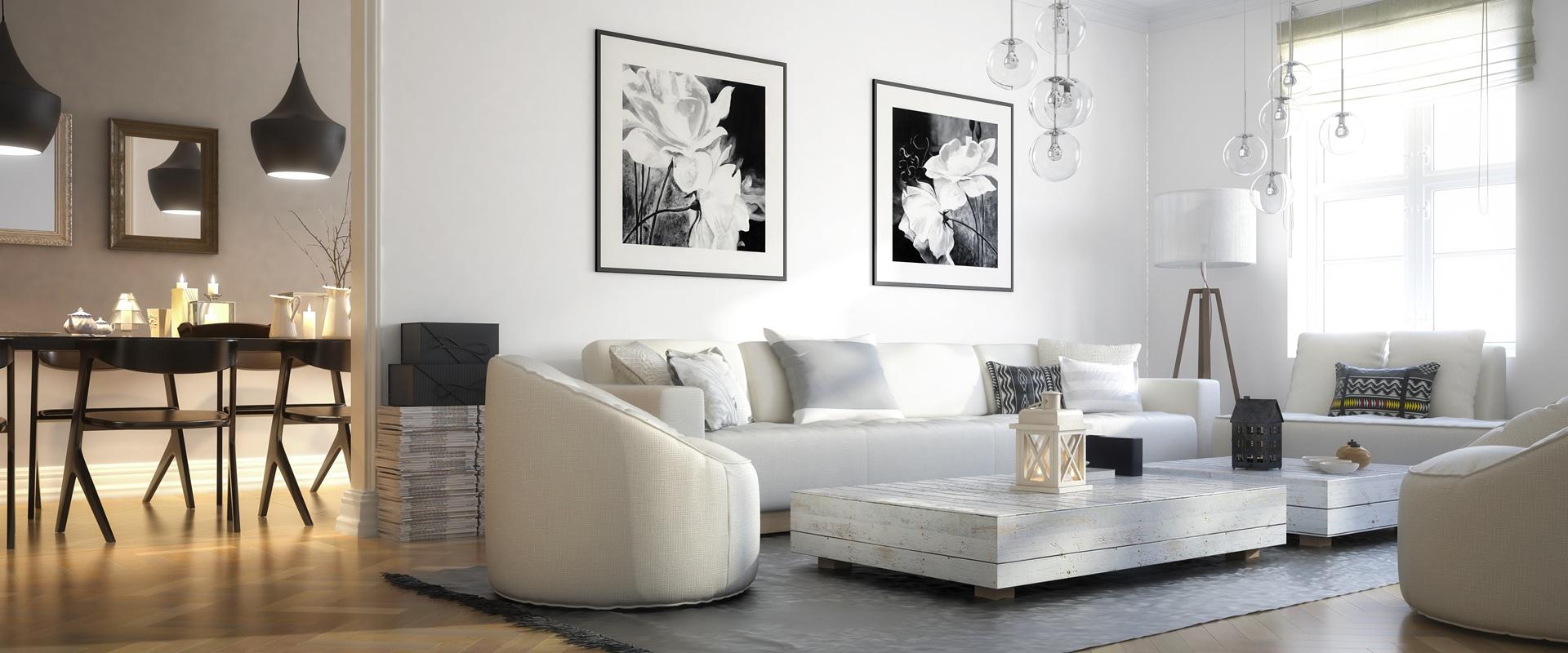 Gemütlicher Wohnraum mit Lichtdesign | Fußbodenheizung fräsen 