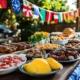 Internationales Grillbuffet mit amerikanischen Lebensmitteln | amerikanische Lebensmittel