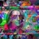 Kreative Dollar-Graffiti-Collage mit Benjamin Franklin