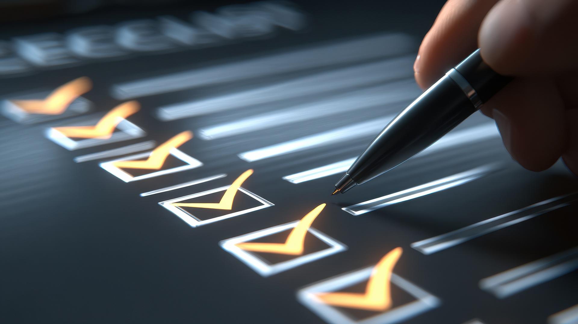 Digitale Checkliste mit Stift auf Bildschirm | Frästeile