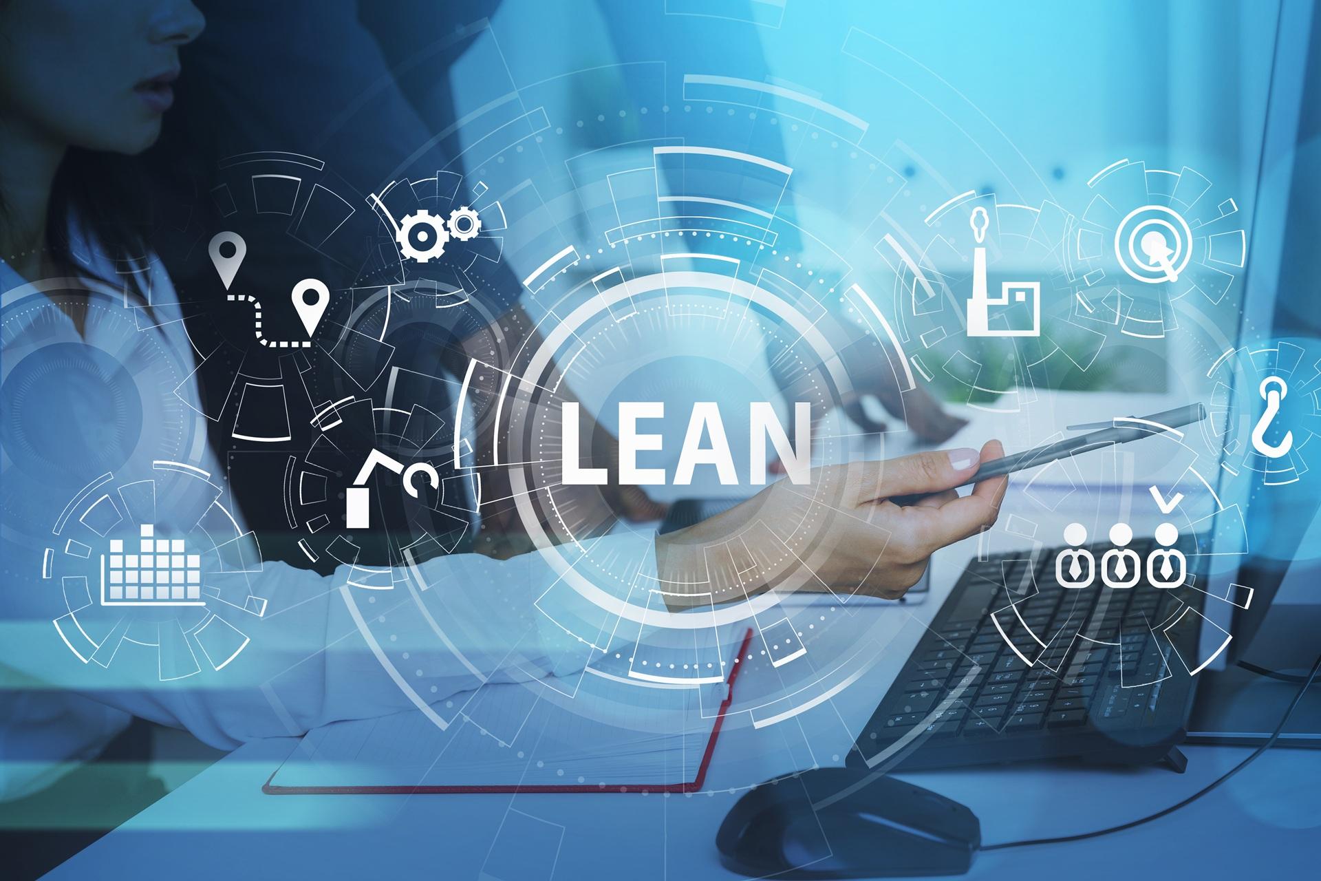 Digitale Darstellung von Lean Management Konzept | Montageanlage